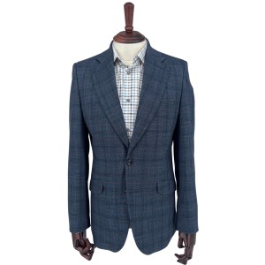 Granatowa marynarka w kratę (F-01)