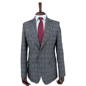 Szara marynarka w kratę (F-02)