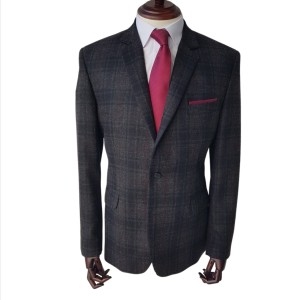 Marynarka z wełną w kratę (BS-1)