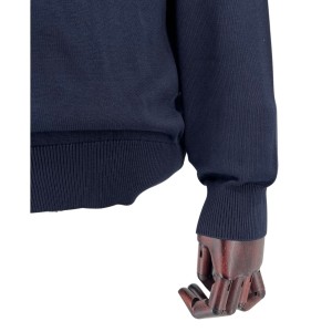 Sweter bawełniany półgolf granatowy
