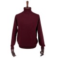 Sweter bawełniany z golfem bordowy