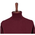 Sweter bawełniany z golfem bordowy
