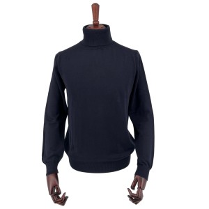 Sweter bawełniany z golfem granatowy