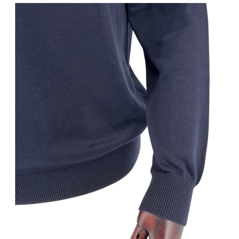 Sweter bawełniany z golfem granatowy