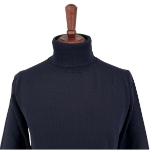 Sweter bawełniany z golfem granatowy