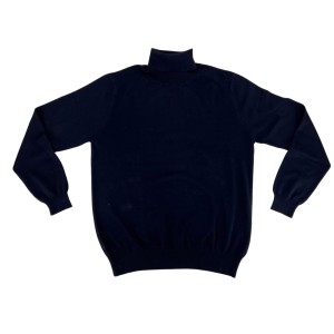 Sweter bawełniany z golfem granatowy