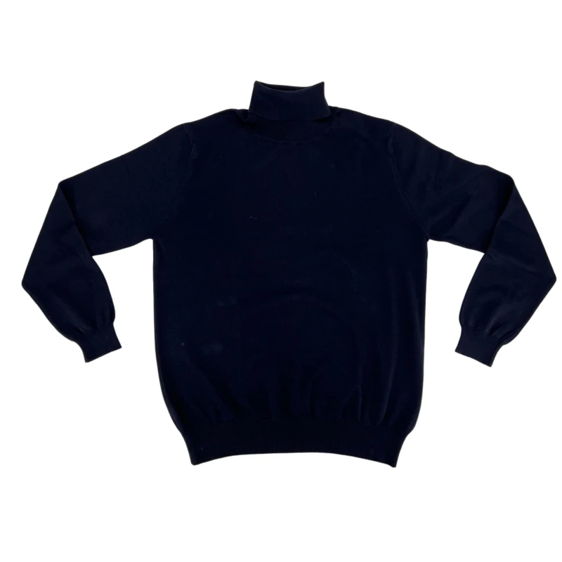 Sweter bawełniany z golfem granatowy