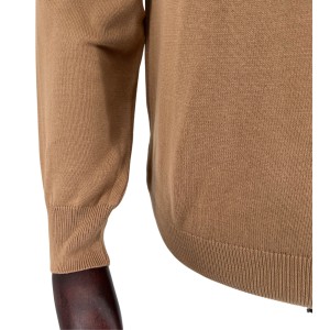 Sweter bawełniany z golfem camel