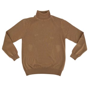 Sweter bawełniany z golfem camel