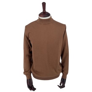 Sweter bawełniany półgolf camel