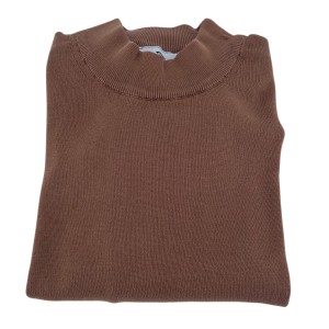 Sweter bawełniany półgolf camel