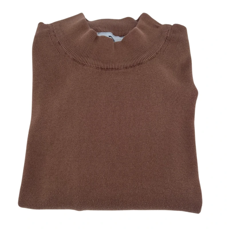 Sweter bawełniany półgolf camel