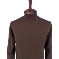Sweter bawełniany z golfem brązowy