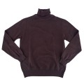 Sweter bawełniany z golfem brązowy