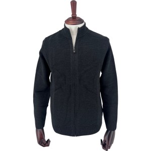Sweter rozpinany czarny prążek