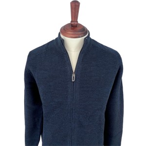 Sweter rozpinany granatowy prążek