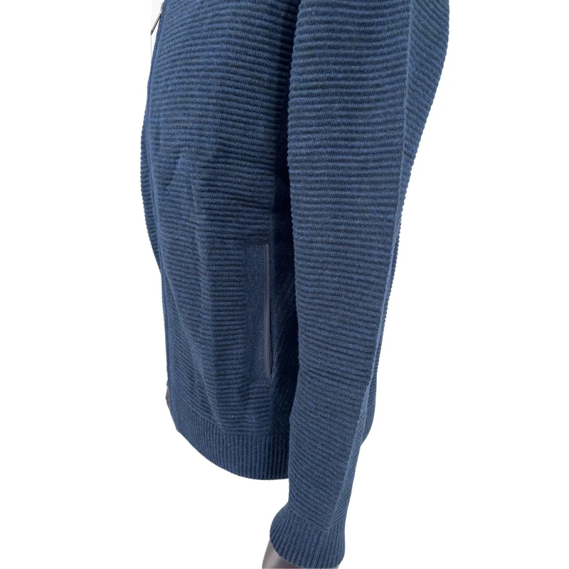 Sweter rozpinany granatowy prążek