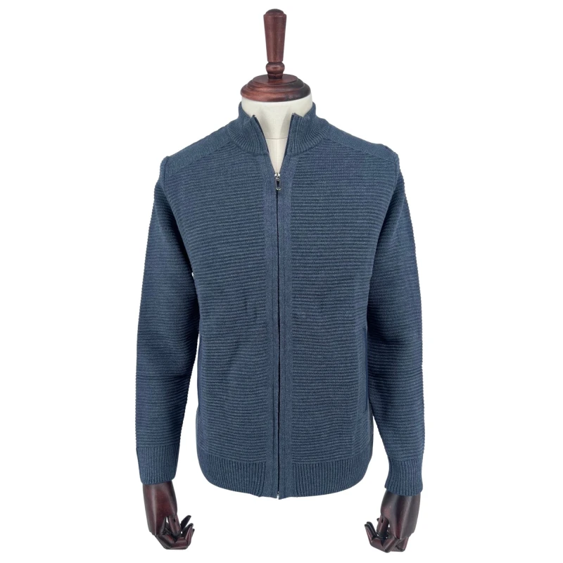 Sweter rozpinany niebieski prążek