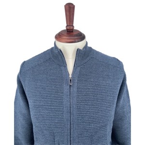 Sweter rozpinany niebieski prążek