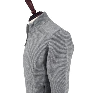 Sweter rozpinany szary prążek