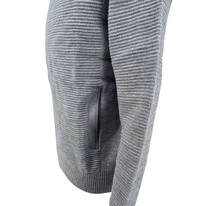 Sweter rozpinany szary prążek
