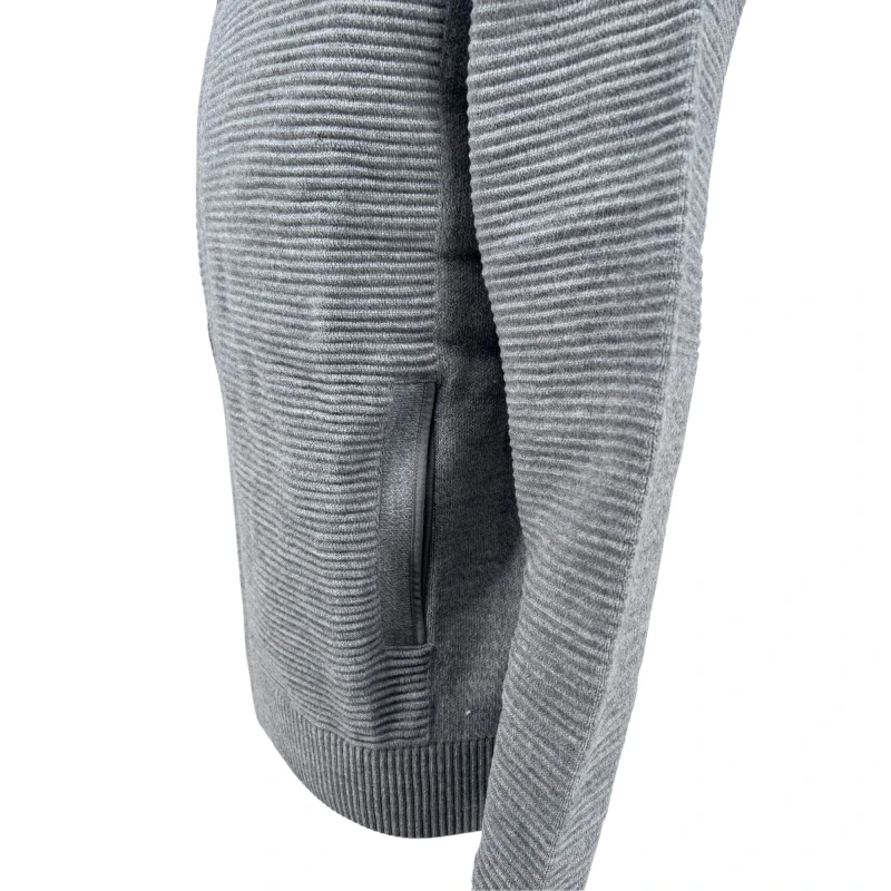 Sweter rozpinany szary prążek