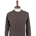Sweter warkocz brąz okrągły dekolt