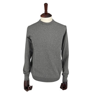 Sweter szary gładki okrągły dekolt