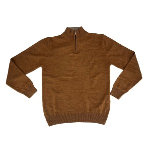 Sweter polo camel