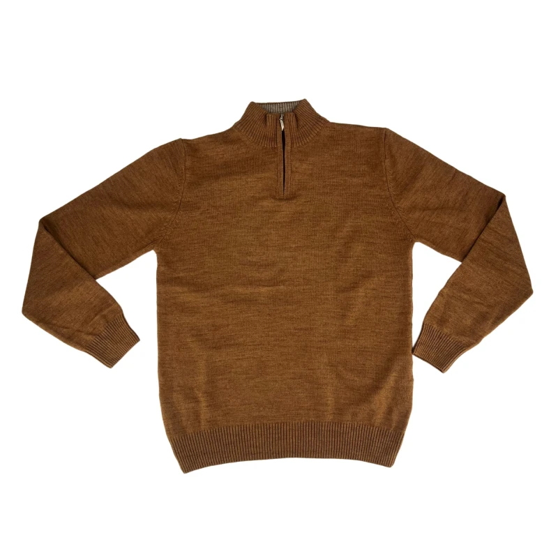 Sweter polo camel
