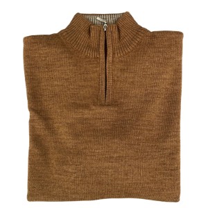 Sweter polo camel
