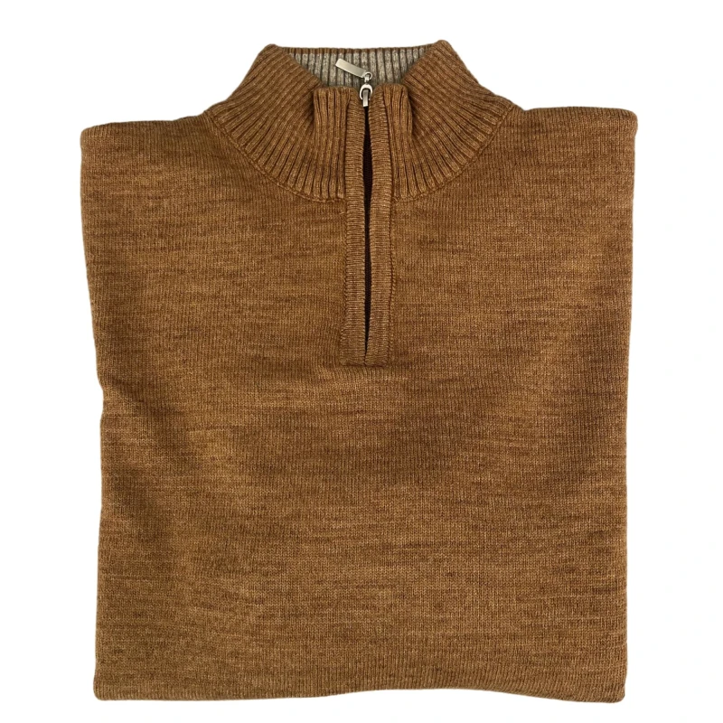 Sweter polo camel