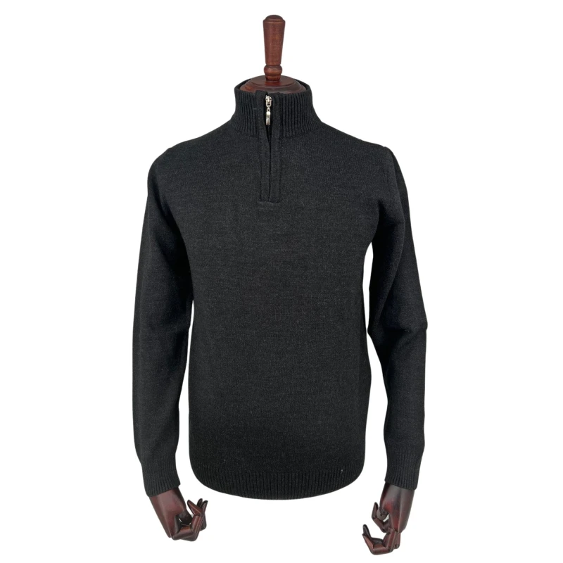 Sweter polo czarny