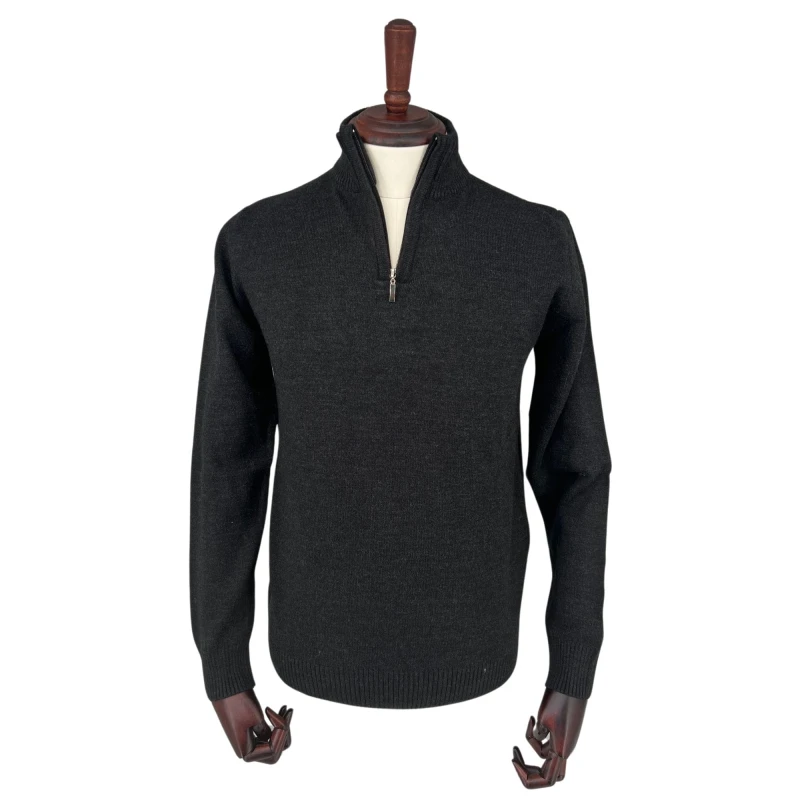 Sweter polo czarny