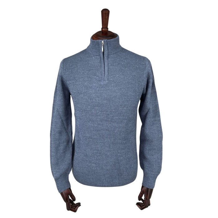 Sweter polo niebieski prążek