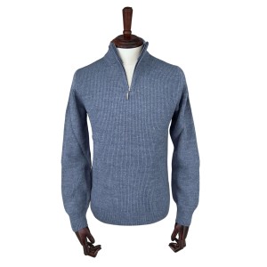 Sweter polo niebieski prążek