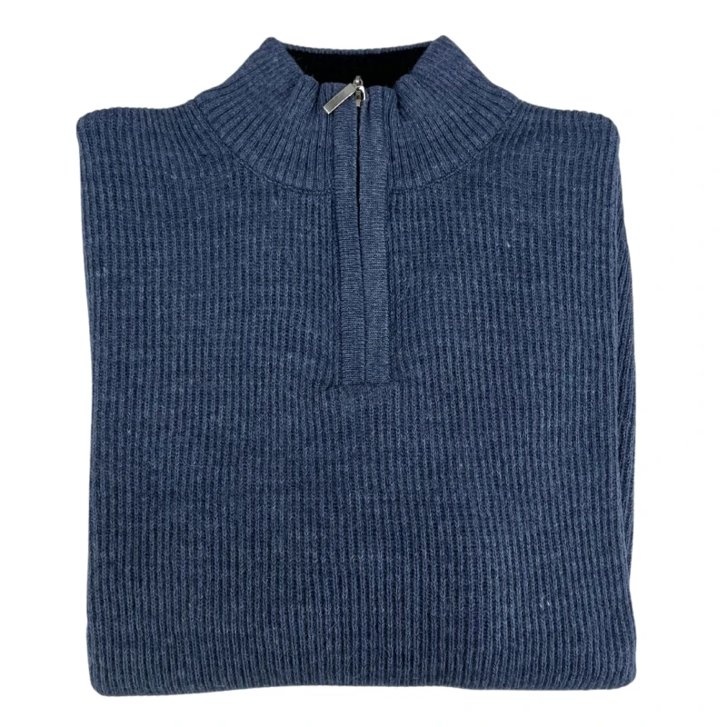 Sweter polo niebieski prążek