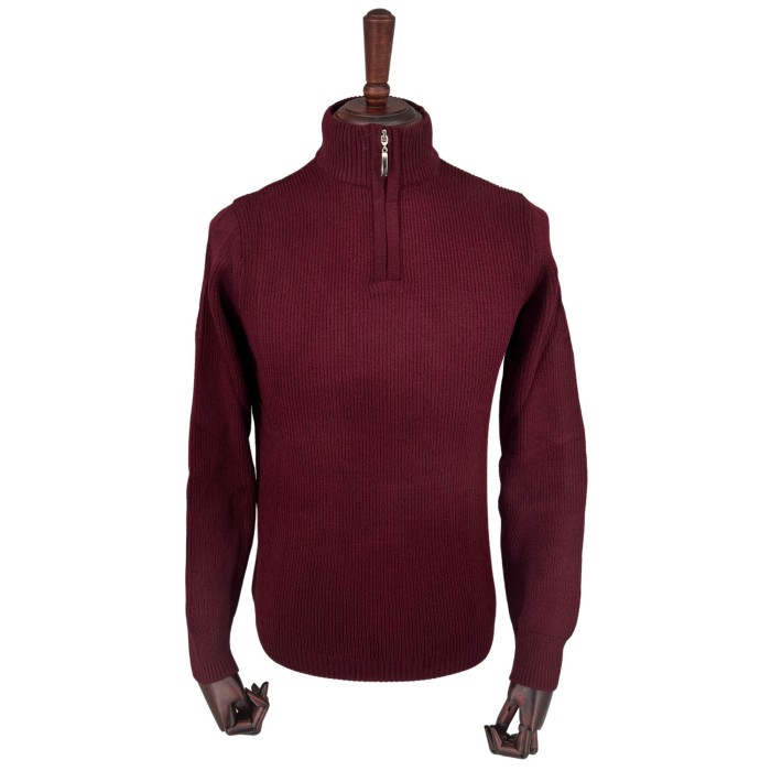 Sweter polo bordo prążek