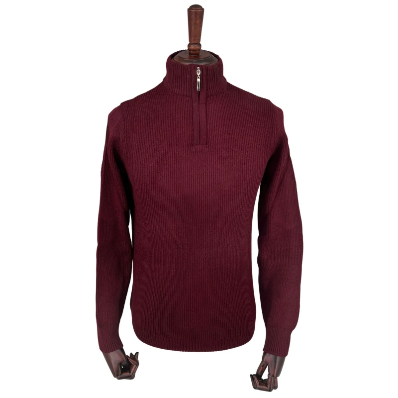 Sweter polo bordo prążek