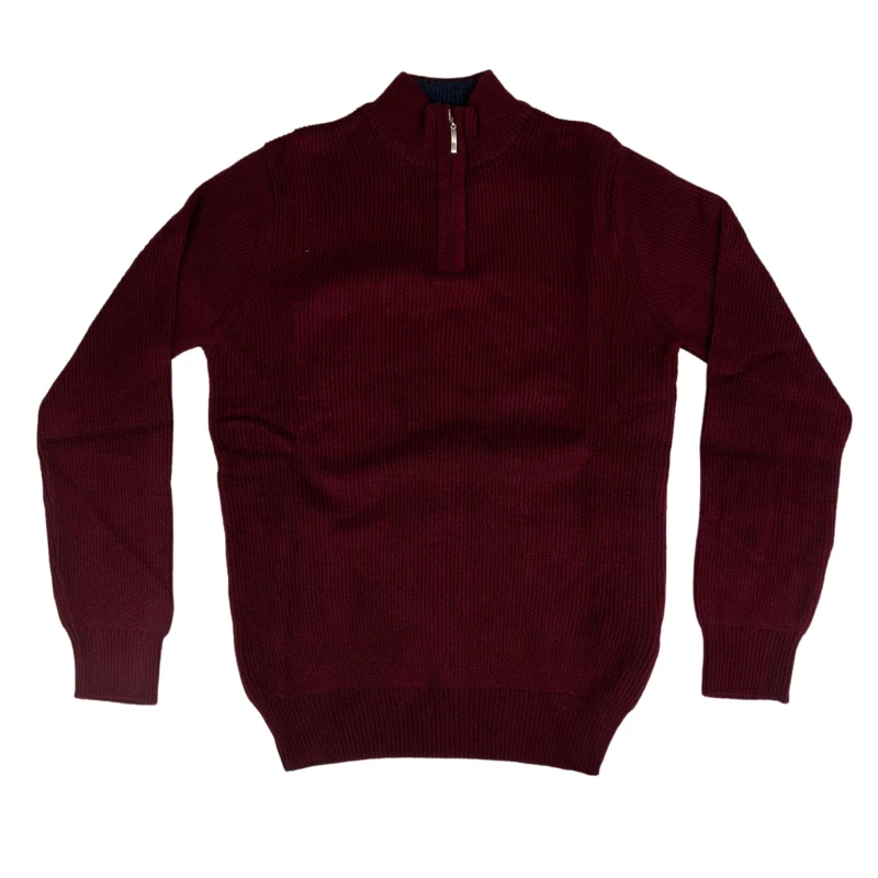 Sweter polo bordo prążek