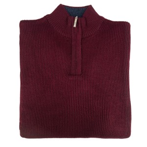 Sweter polo bordo prążek