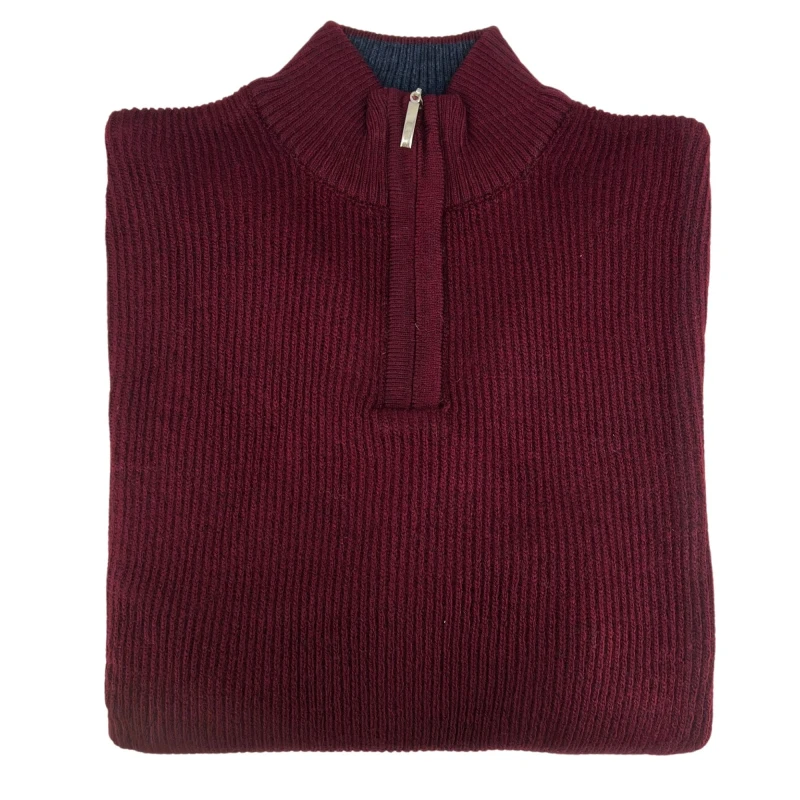 Sweter polo bordo prążek