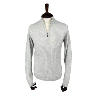 Sweter polo szary prążek