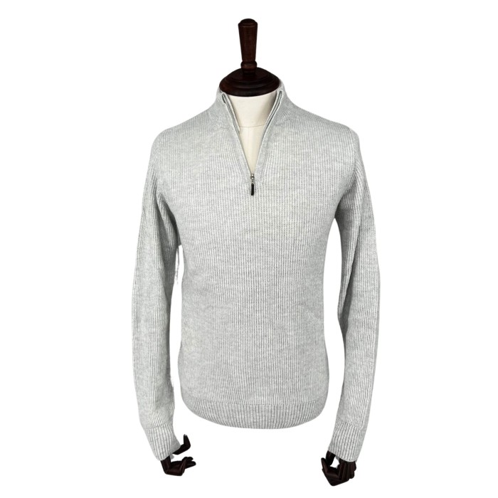 Sweter polo szary prążek