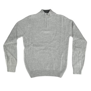 Sweter polo szary prążek
