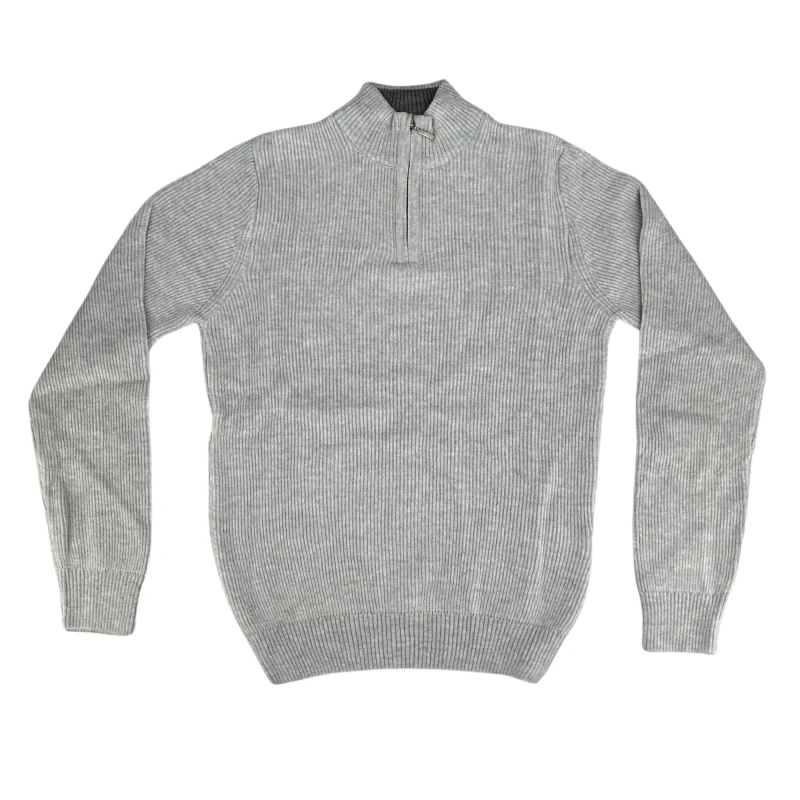 Sweter polo szary prążek