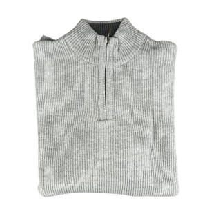 Sweter polo szary prążek