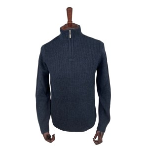 Sweter polo granat prążek