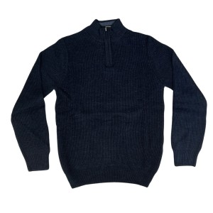 Sweter polo granat prążek