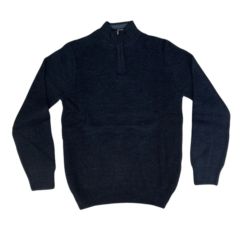 Sweter polo granat prążek